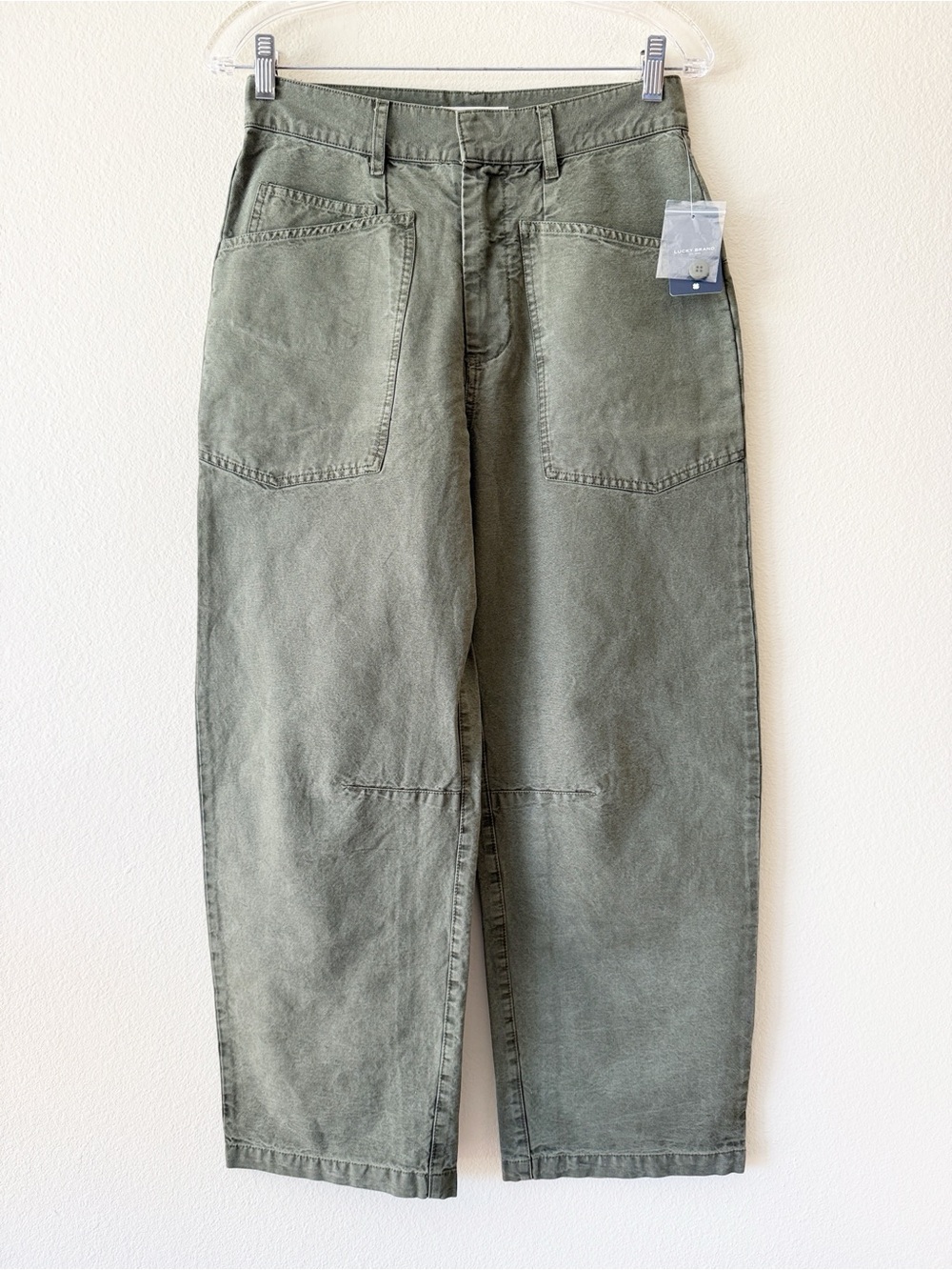 Lucky Brand Barrel Leg Balloon Olive Green Pants
